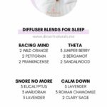 small pic of woman sleeping with text of sleep diffuser blends