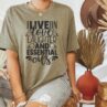 i live on love laughter and essential oils shirt olive