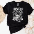 i live on love laugter and essential oils shirt black