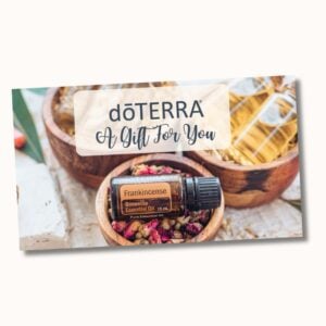 image of doTERRA gift card with Frankincense essential oil on it