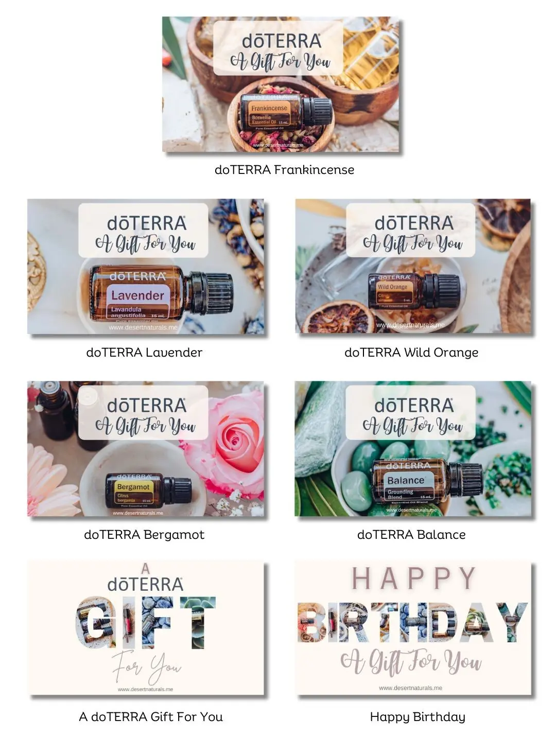 doterra gift card designs mockup