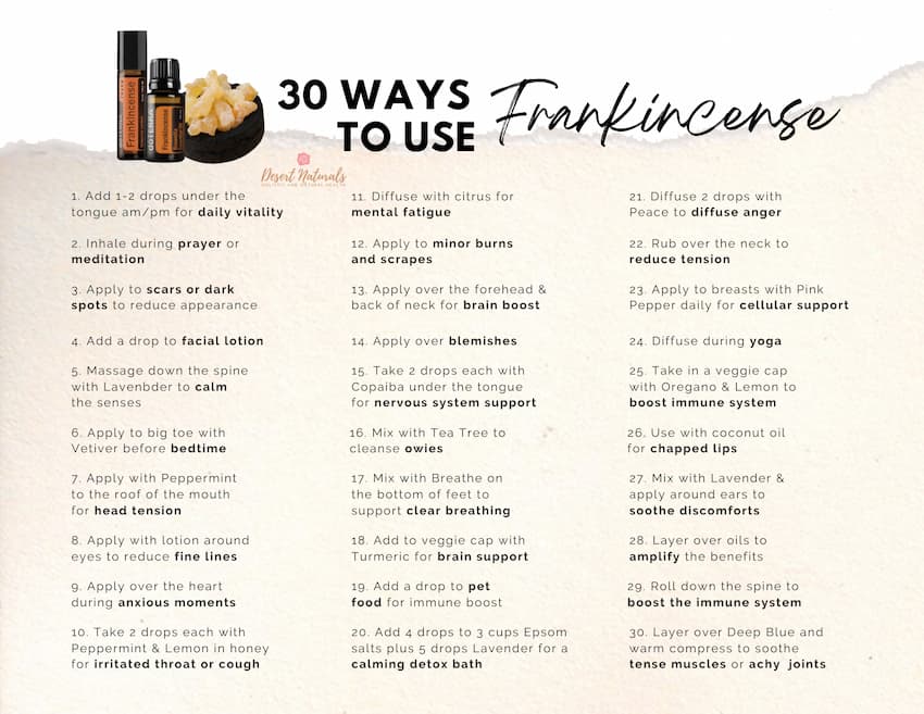 Frankincense 30 Ways to use