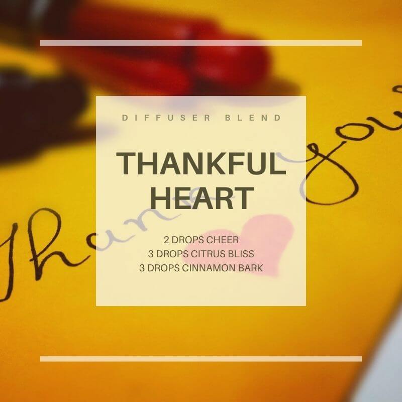 Thanksgiving diffuser blend recipe for Thankful Heart