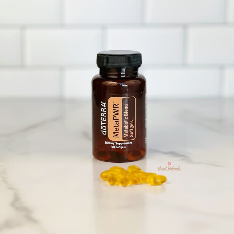 doterra metapwr metabolic blend softgels on counter