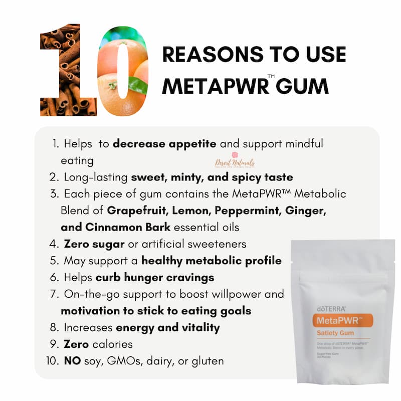 a list of 10 reasons to use doTERRA MetaPWR gum