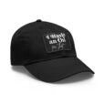 black baseball hat with i have an oil for that black patch