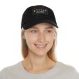 woman modeling essential oil bottle hat