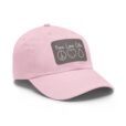 pink baseball hat with patch with peace love oils