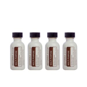 white background with image of 4 pack of doterra abode multi purpose cleaner concentrate