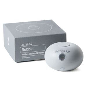 white background with photo of doTERRA bubble diffuser and it's box