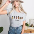 woman modeling doterra essential oil bottle tee