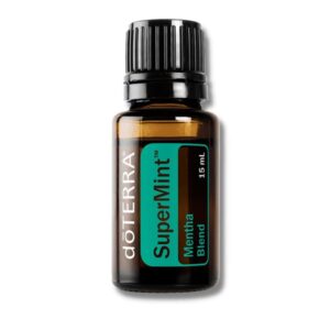 white background with image of doterra supermint essential oil blend