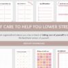 mockup with benefits of the self care printable planner