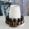 photo of essential oil diffuser stand in champagne gold with fairy lights