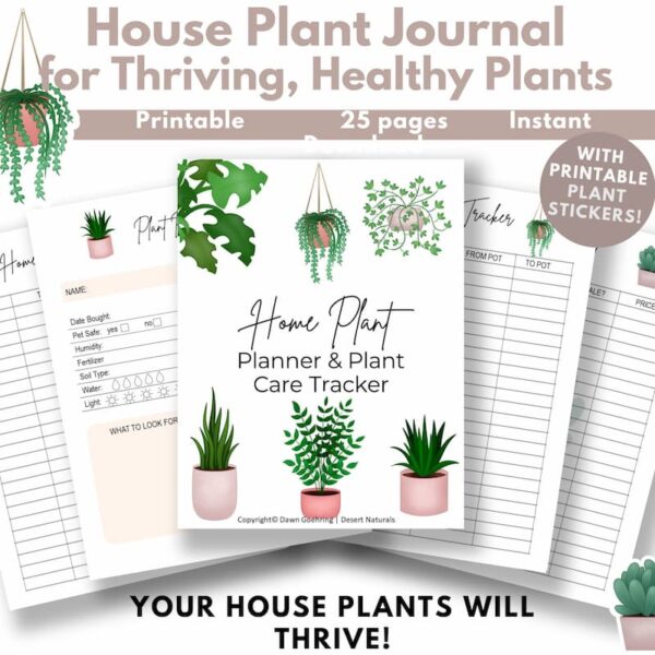 mockup of printable houseplant journal