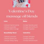 Valentine's Day Essential Oil DIY Massage Blend recipes.