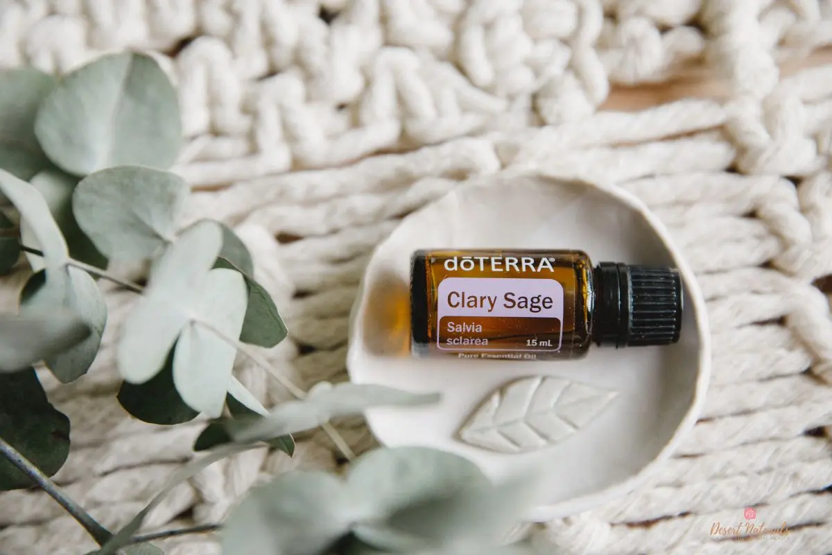 image of doterra clary sage in white bowl with greenery