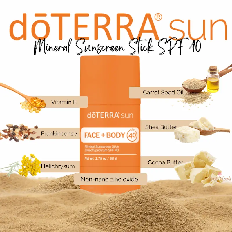 natural plant based ingredients in the doterra sun stick