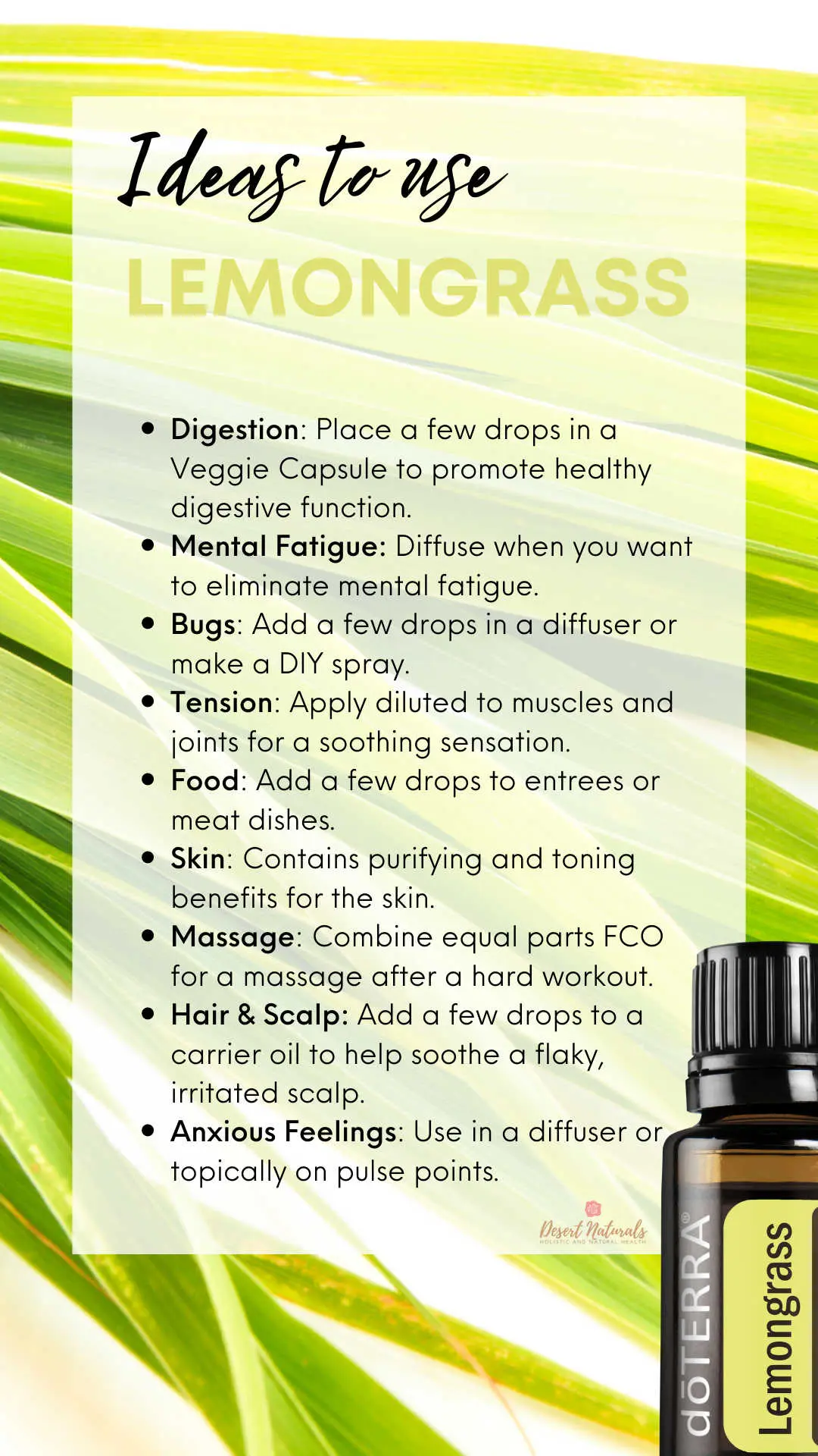 a list of 10 ways to use lemongrass essential ol