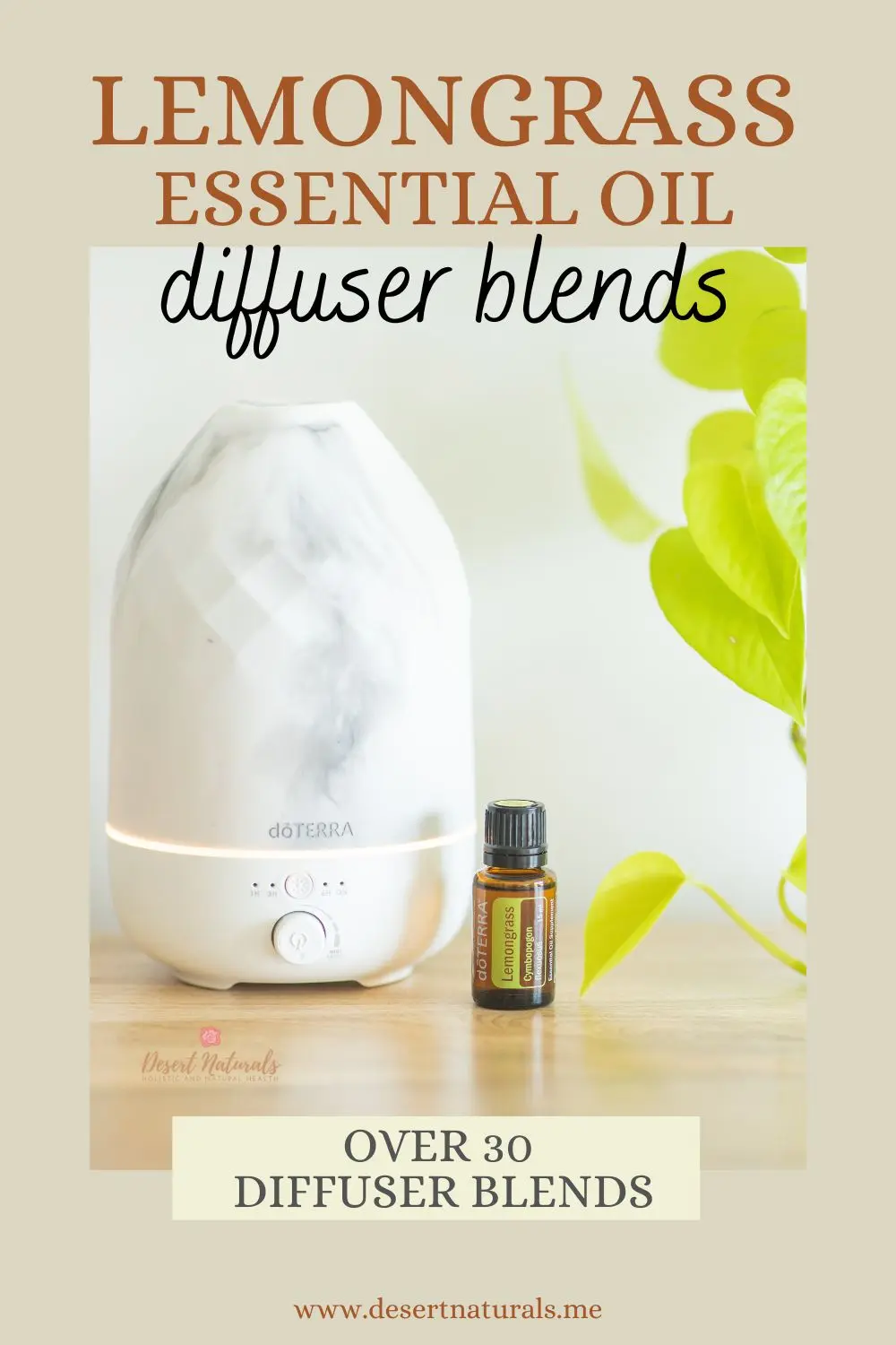 over 30 lemongrass diffuser blends pin with image of doterra lemongrass essential oil and diffuser