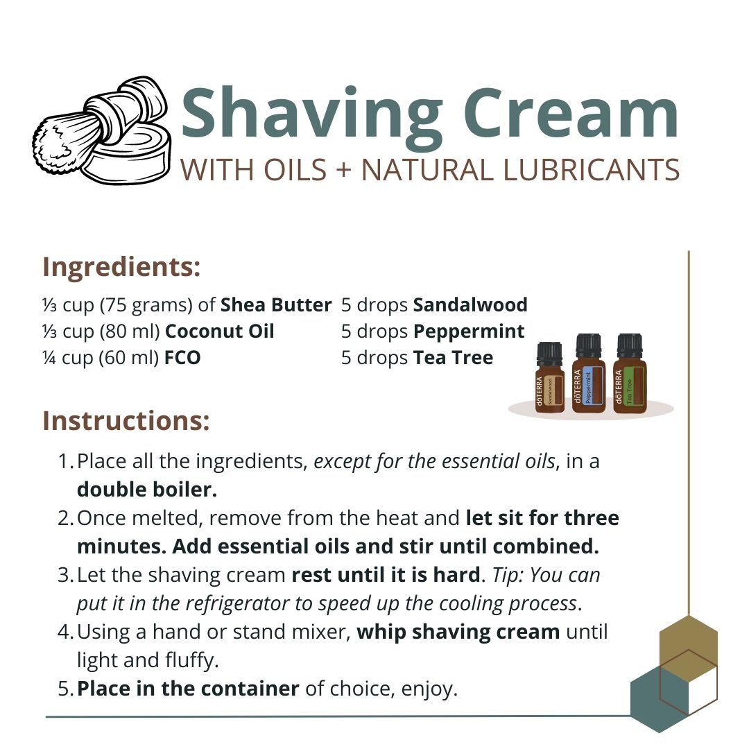 diy recipe for natural shaving cream for men with essential oil