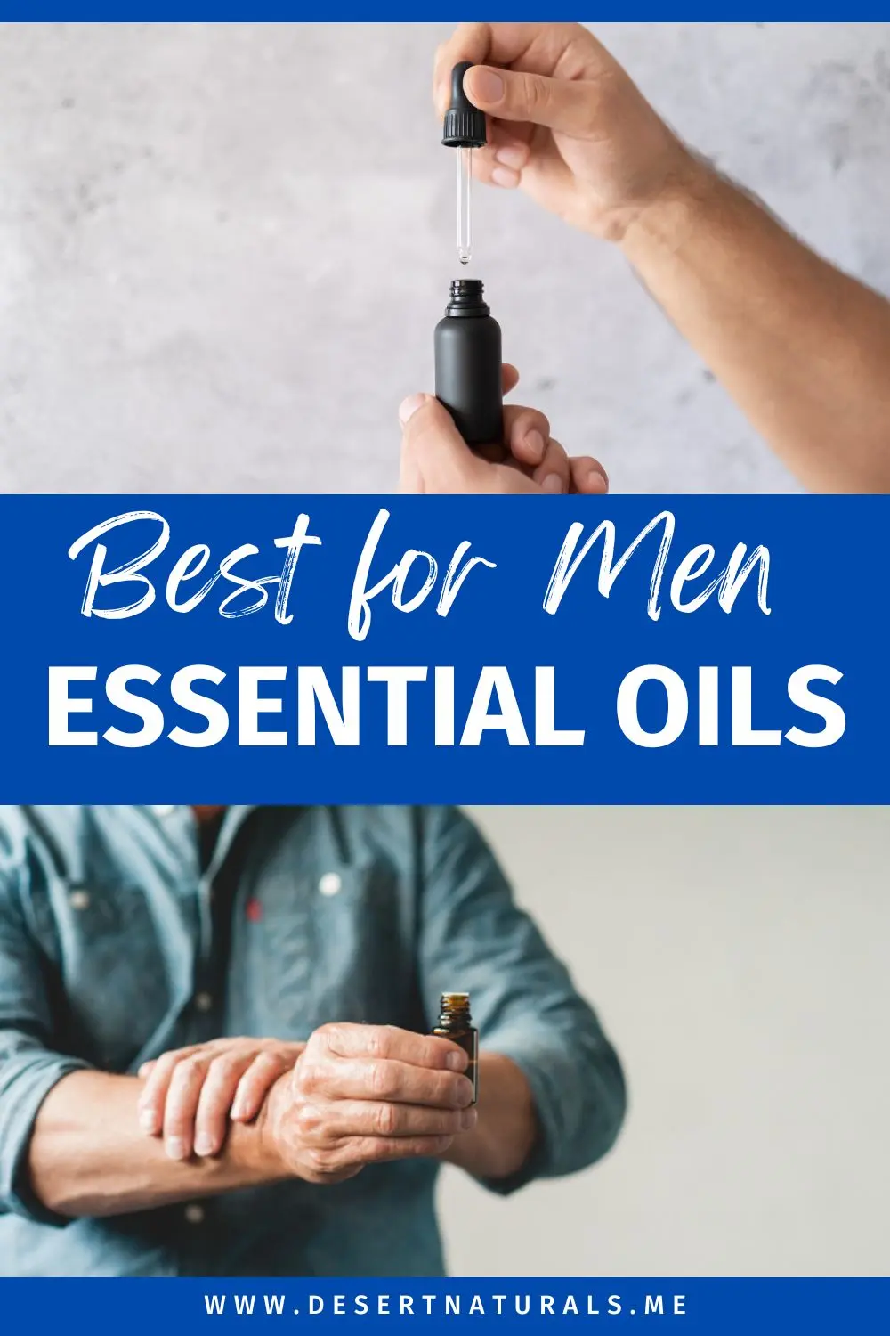 photo of men using essential oils