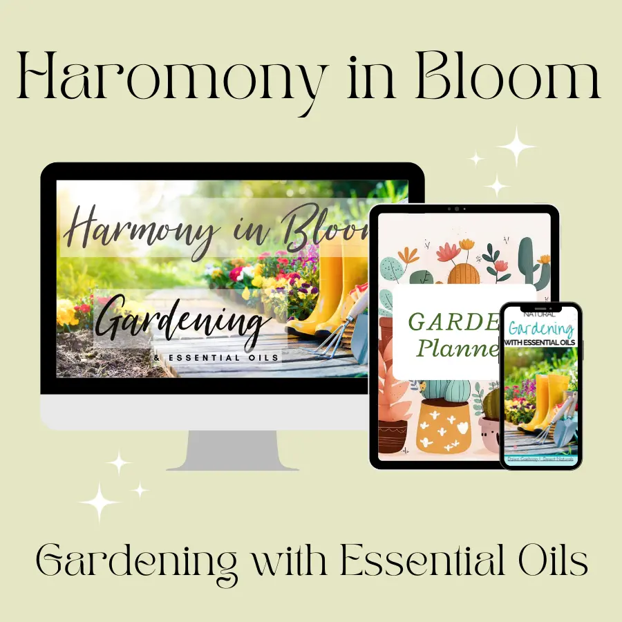 harmony in bloom gardening with essential oils course workshop mockup