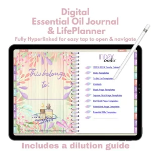 mockup image of the 2024 digital planner and essential oil journal