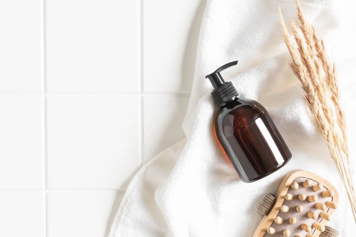 photo of diy homemade natural body wash on a towel