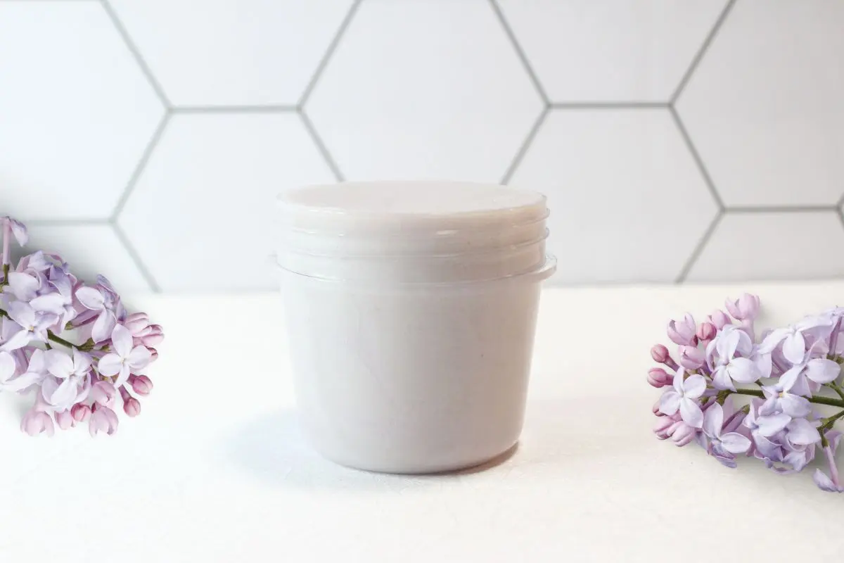 photo of homemade diy lilac lotion 