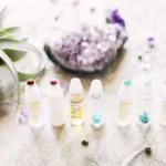 6 essential oil rollers for calming and relaxation with amethyst crystal
