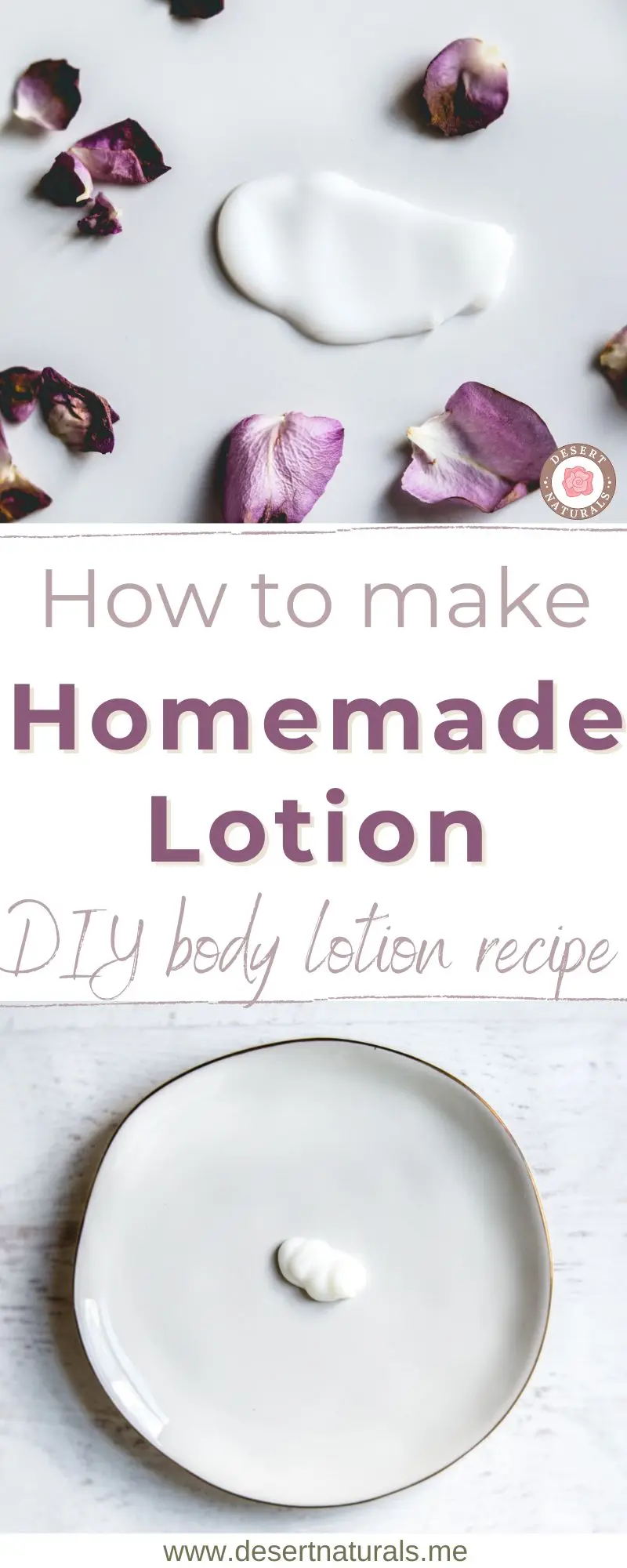 homemade lotion with dried flower petals