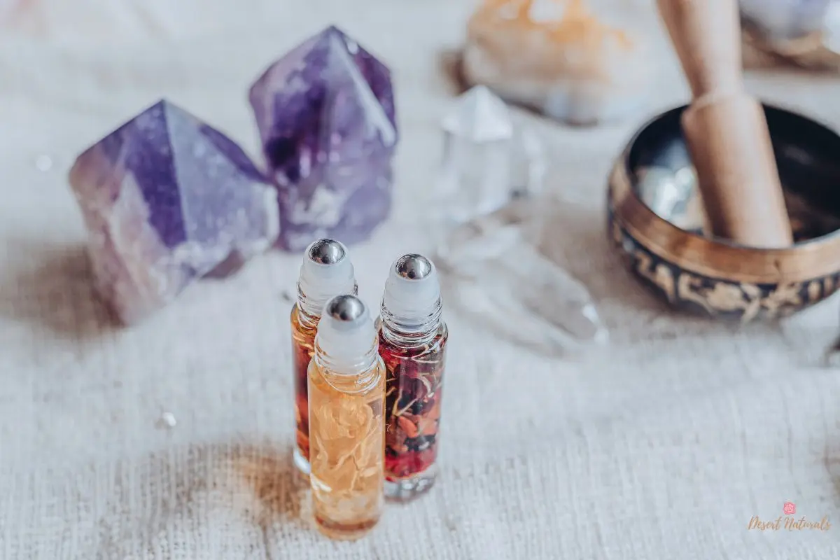 essential oils and crystals for meditation