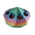 3d printed oil holder for rollers diamond shaped in rainbow