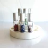 3d printed round essential oil roller stand in pearl white