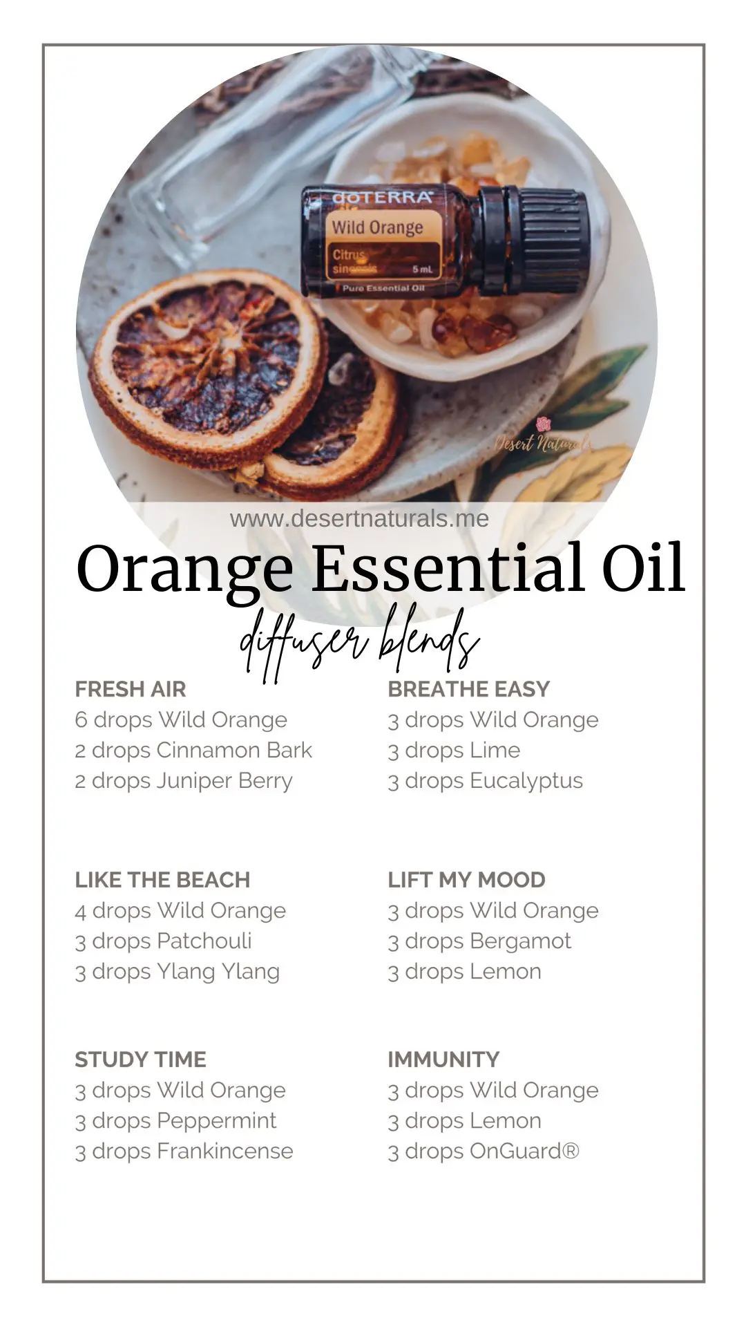 wild orange diffuser blends and photo of doterra wild orange essential oil