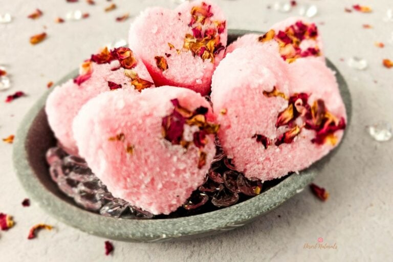 Heart Shaped Shower Steamers with rose petals for Romance