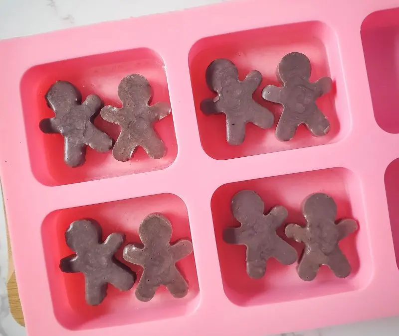 gingerbread men soap in a mold