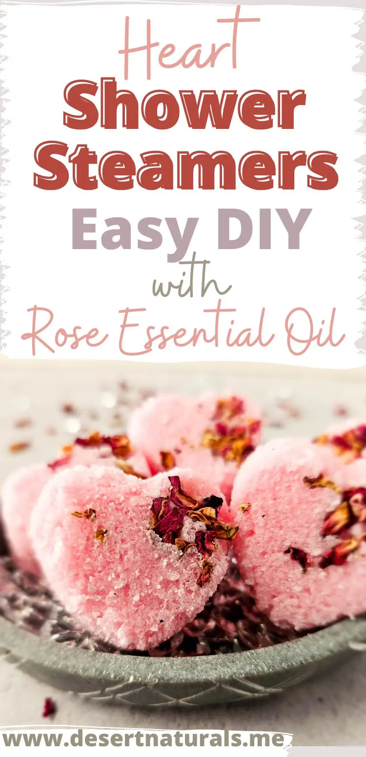 photo of diy heart shower steamers with rose essential oil