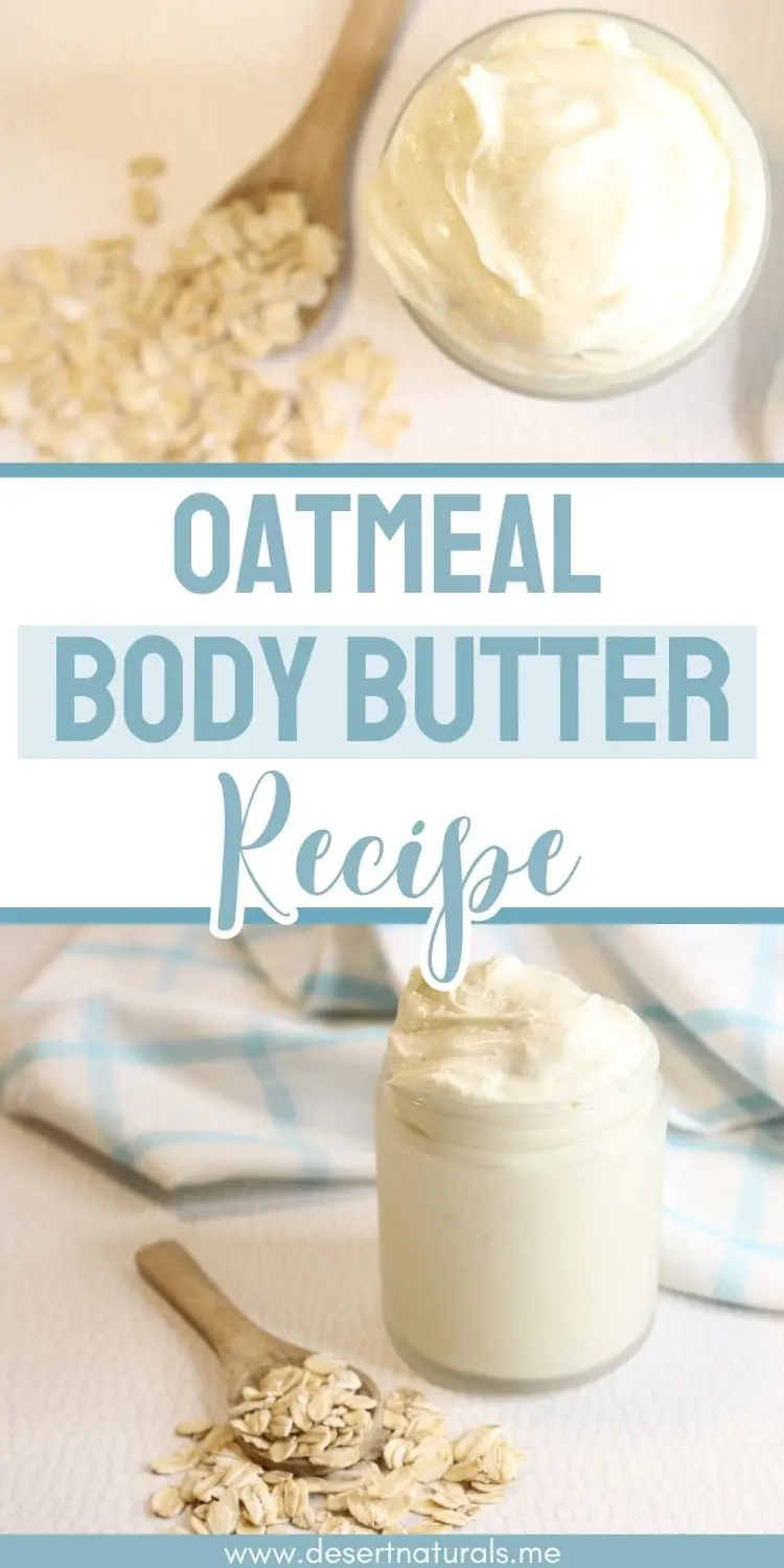 jar of homemade diy oatmeal body butter