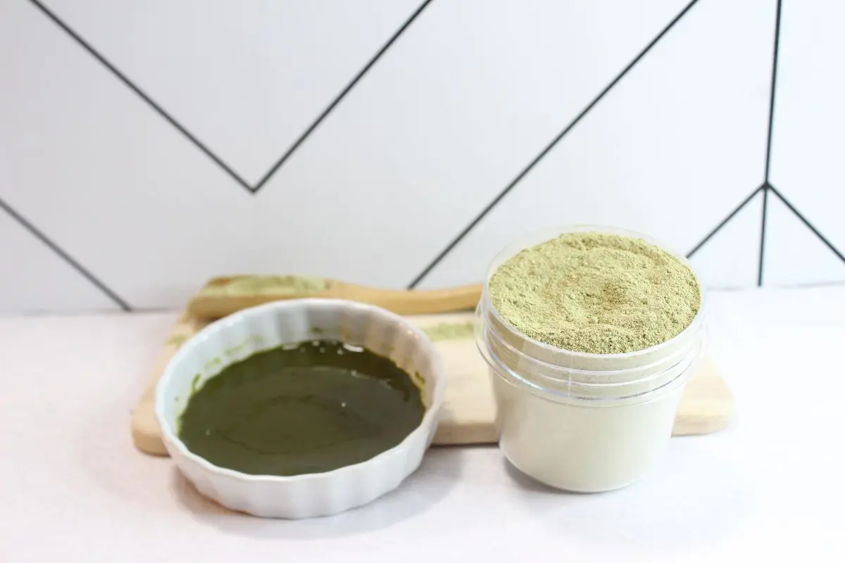 photo of homemade diy matcha green tea facemask