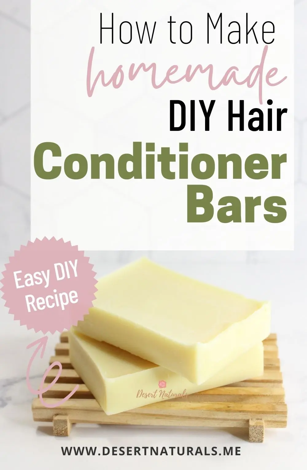 photo of diy hair conditioner bars with text