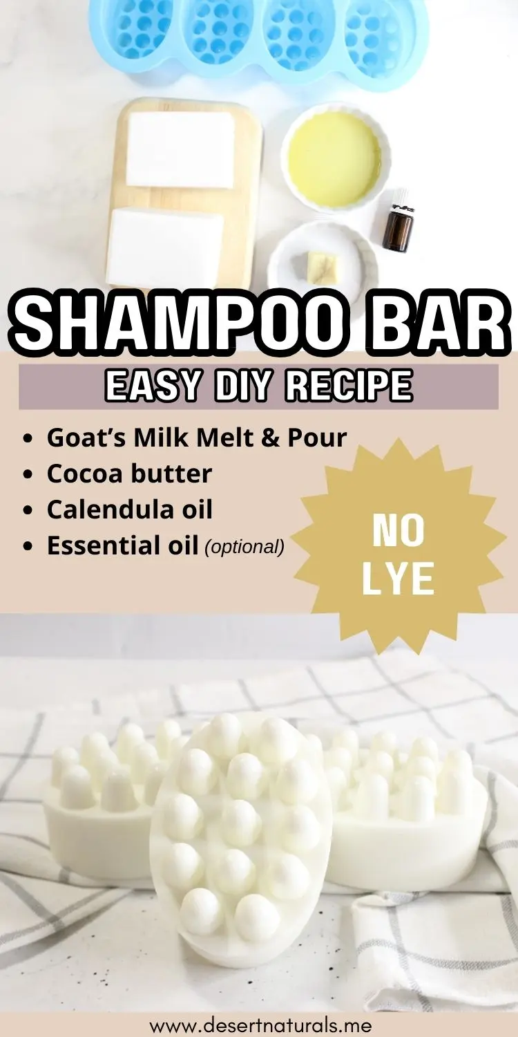 pin for easy diy recipe shampoo bar with photos