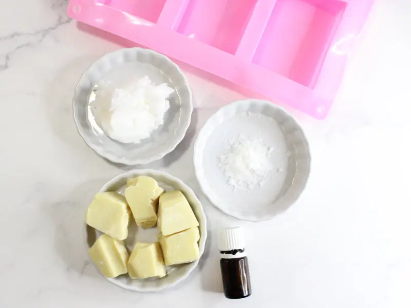supplies and ingredients to make diy hair conditioner bars