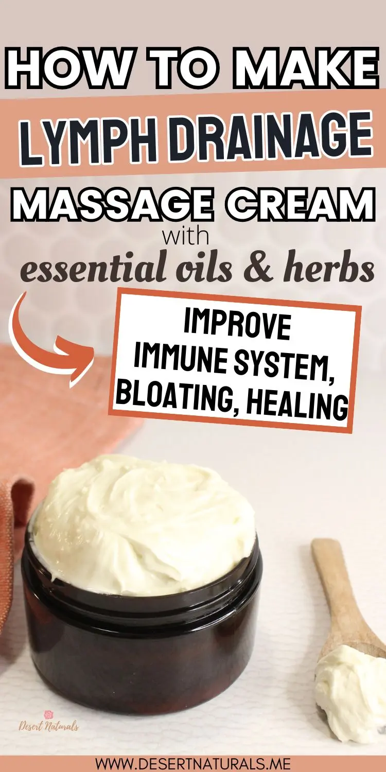 photo of homemade lymph drain massage cream with text