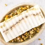 photo of homemade chamomile lavender eucalyptus soap with ground oats