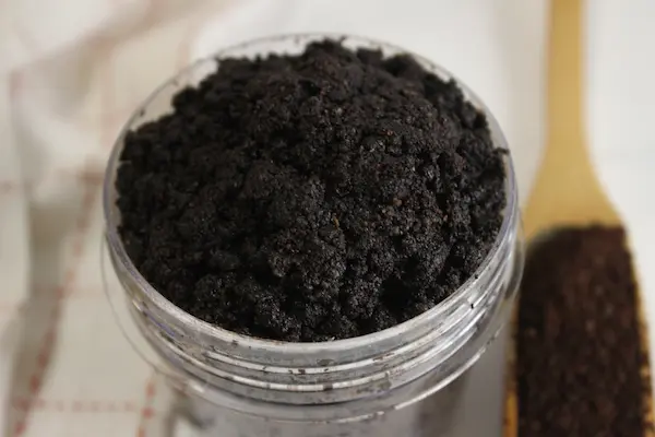 coffee oatmeal body scrub in a jar