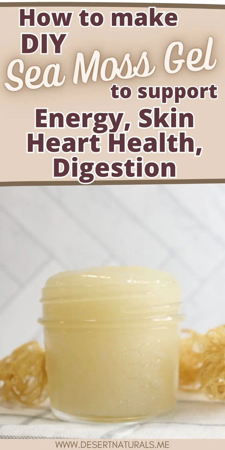 a jar of homemade sea moss gel and text