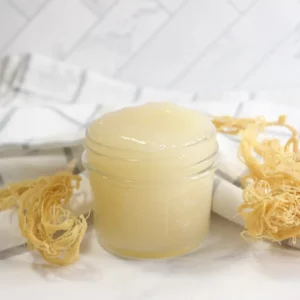 homemade diy sea moss gel on counter