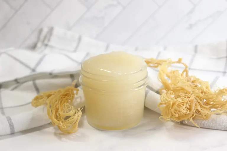 homemade diy sea moss gel on counter